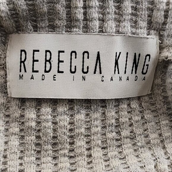 Rebecca King Gray Cotton Blend Waffle Knit Mock Neck Dress - Picture 5 of 7